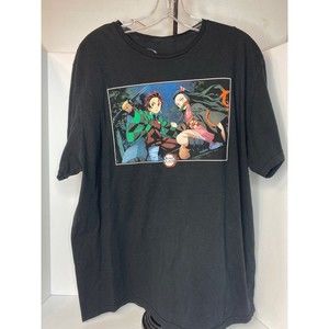 Demon Slayer Men’s Black Animation Collectible Short Sleeve Shirt Size  XL